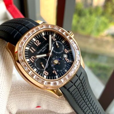   PATEK PHILIPPE AQUANUT Traveler  9100 Automatic Movement Black 40mm Watch